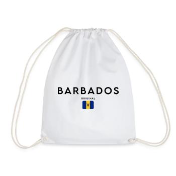 Barbadian pride, minimalist sleek design - Drawstring Bag - white - Front