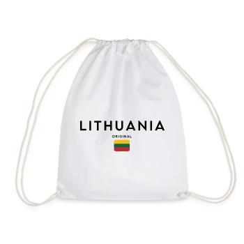 Lithuanian pride, minimalist elegant design - Drawstring Bag - white - Front