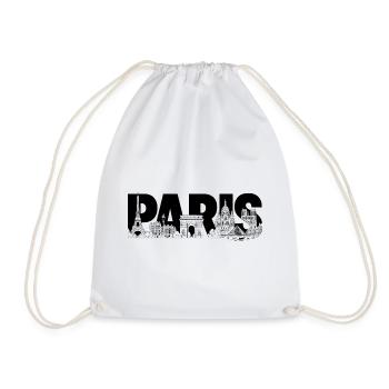Paris France Eiffel Tower Arc de Triomphe - Drawstring Bag - white - Front