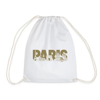 Paris France Eiffel Tower Arc de Triomphe - Drawstring Bag - white - Front