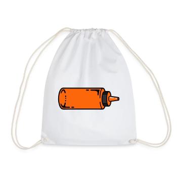 Saucenflasche BBQ Grillen Ketchup Foodtruck - Turnbeutel - Weiß - Vorne
