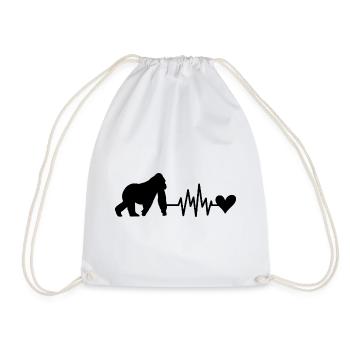 Cœur Battement de Singe - Sac de sport léger - blanc - Devant