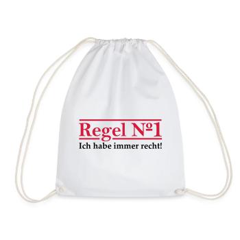 Rule # 1 I'm always right. - Drawstring Bag - white - Front