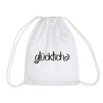 glücklich - Turnbeutel - Weiß - Vorne
