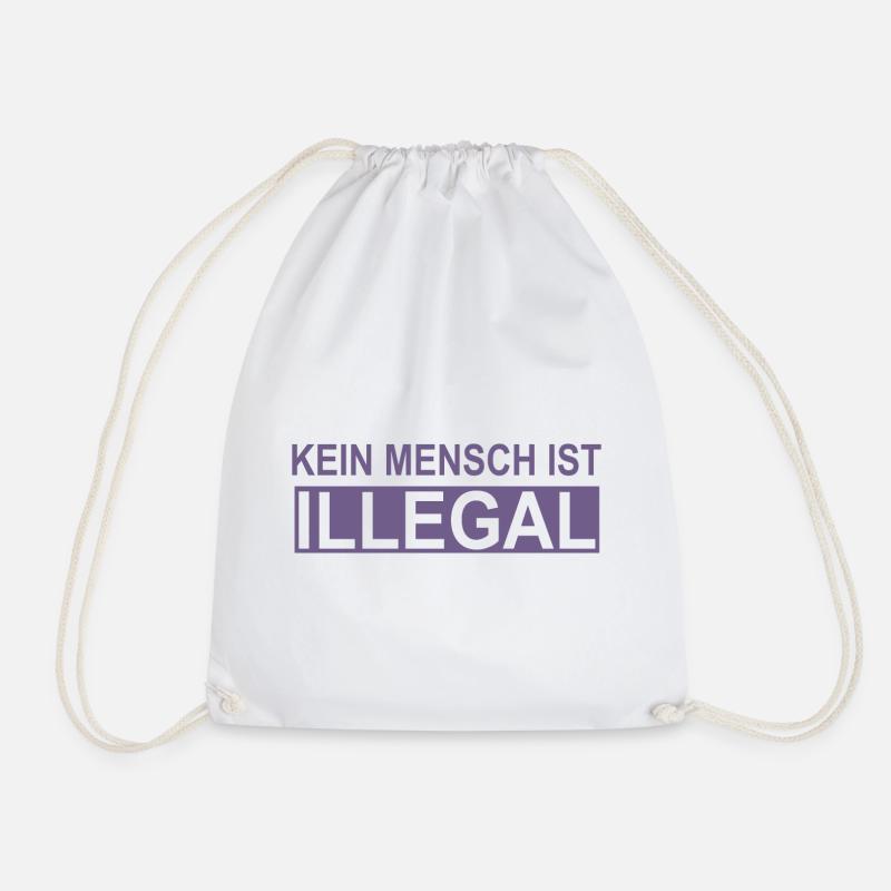Kein Mensch ist Illegal - Turnbeutel - Weiß