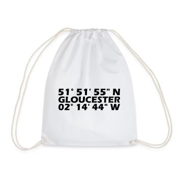 Gloucester Coordinates - Drawstring Bag - white - Front