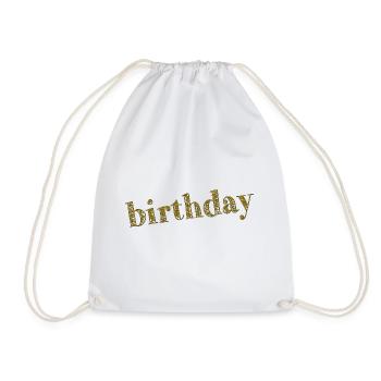 HAPPY BIRTHDAY. HAPPY BIRTHDAY. ANNIVERSARY. - Drawstring Bag - white - Front