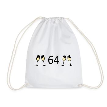 64e anniversaire 64e anniversaire 64 numéro 64 noir - Sac de sport léger - blanc - Devant