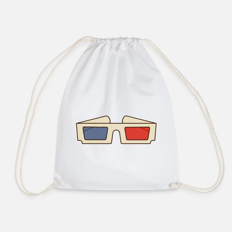 Retro Movie 3d Glasses - Drawstring Bag - white