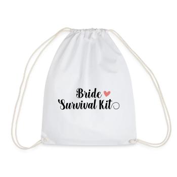 Bride Survival Kit! Customizable - Drawstring Bag - white - Front