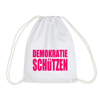 demokratie schützen - Turnbeutel - Weiß - Vorne