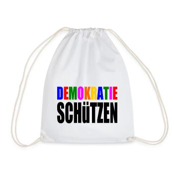 demokratie schützen - Turnbeutel - Weiß - Vorne