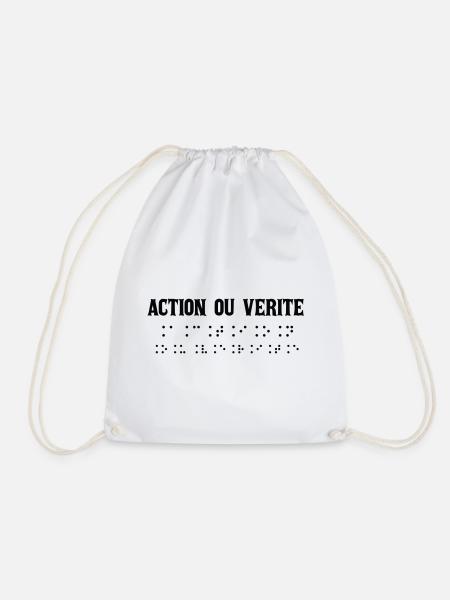 Écriture Braille Inspirée Action Vraie - Sac de sport léger - blanc