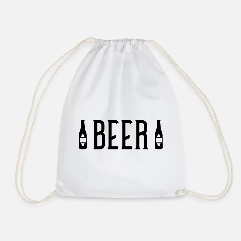 Beer Beer Bottle - Drawstring Bag - white