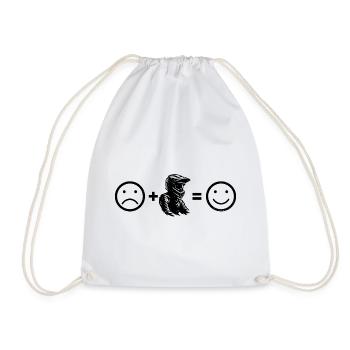 Attention motocross fans, simple statement - Drawstring Bag - white - Front
