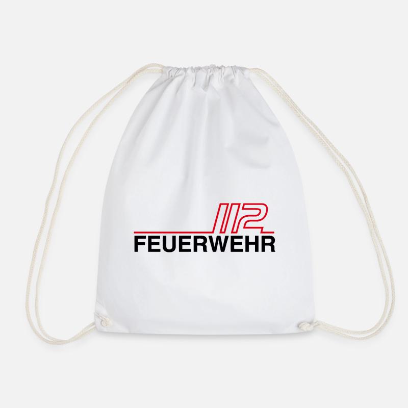 Feuerwehr 112 Neon Linien - Turnbeutel - Weiß