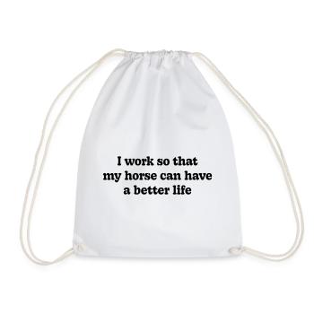 Horse - Drawstring Bag - white - Front