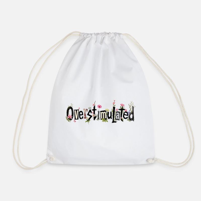 Retro Flower Watering – Vintage Garden Design - Drawstring Bag - white