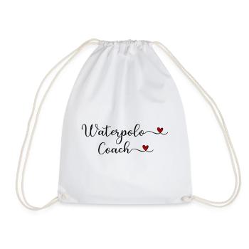 Waterpolo Coach with a Heart Design - Drawstring Bag - white - Front