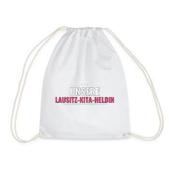 Unsere Lausitz‑Kita‑Heldin – Abschiedsgeschenk - Turnbeutel - Weiß - Vorne