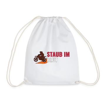 Staub im Blut – Motocross Shirt Geschenkidee - Turnbeutel - Weiß - Vorne