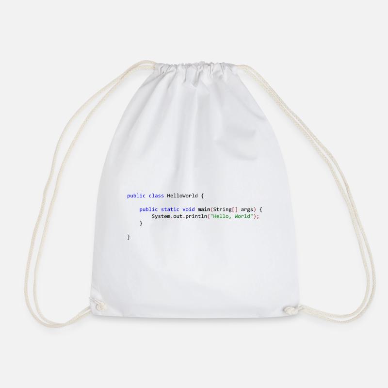 Hello World in Java - Turnbeutel - Weiß