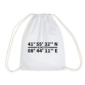 Ajaccio coordinates - Drawstring Bag - white - Front