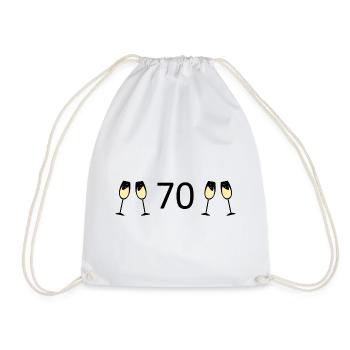70th Birthday 70 Years Anniversary 70 Number 70 Black - Drawstring Bag - white - Front