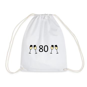 80.Geburtstag 80 Jahre Jubiläum 80 Zahl 80 schwarz - Turnbeutel - Weiß - Vorne
