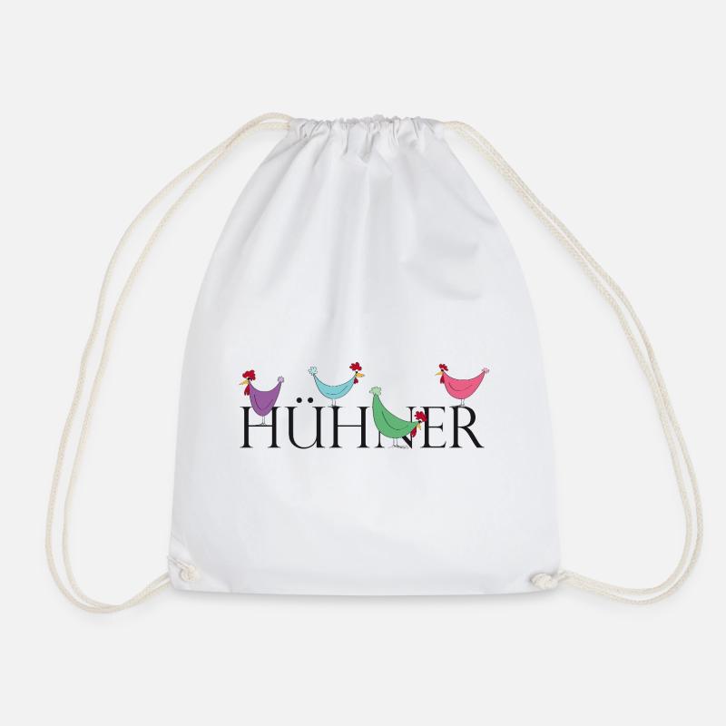 Humorvolle Hühner mit Wortspiel - Turnbeutel - Weiß