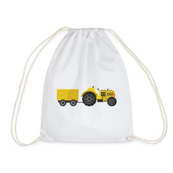 tractor - Drawstring Bag - white - Front