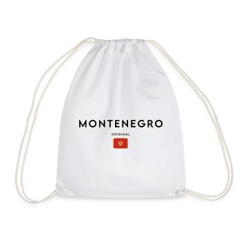 Montenegrin pride, minimalist sleek design - Drawstring Bag - white - Front