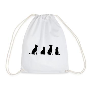 Chats et chiens - Sac de sport léger - blanc - Devant