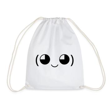 Émoticon kawaii Sourire (◕‿◕) Mignon - Sac de sport léger - blanc - Devant