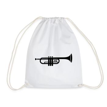 Une trompette - Sac de sport léger - blanc - Devant