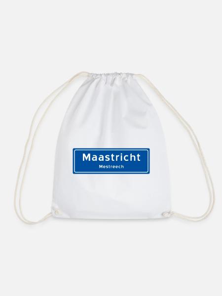 Maastricht Ortsschild - Turnbeutel - Weiß