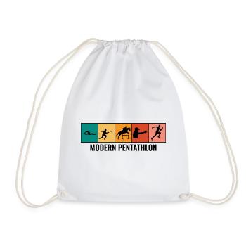 Modern Pentathlon - Fencing Swimming Riding - Drawstring Bag - white - Front