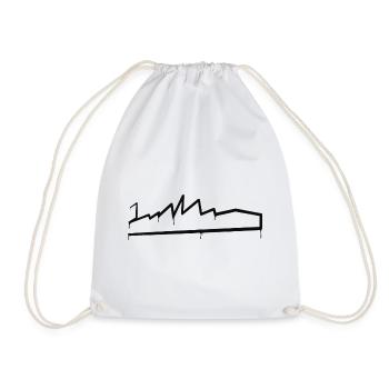 Urban silhouette with lace row - Drawstring Bag - white - Front