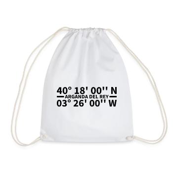 Arganda del Rey coordinates - Drawstring Bag - white - Front