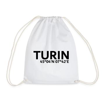 Turin Koordinaten - Turnbeutel - Weiß - Vorne