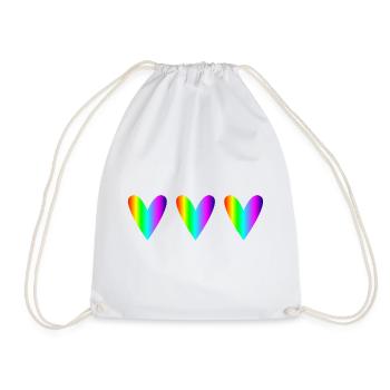 DAD. FATHER's DAY. HAPPY BIRTHDAY DAD. HEART - Drawstring Bag - white - Front