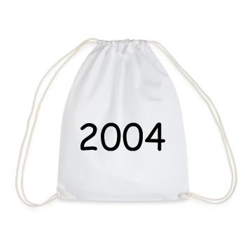 2004 20th birthday year black - Drawstring Bag - white - Front