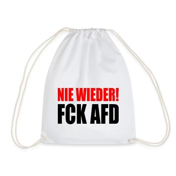 Fck afd - Nie wieder ist jetzt - Turnbeutel - Weiß - Vorne