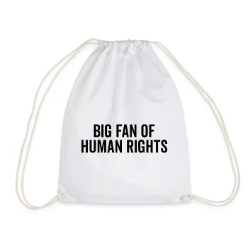 Big Fan of Human Rights - Drawstring Bag - white - Front