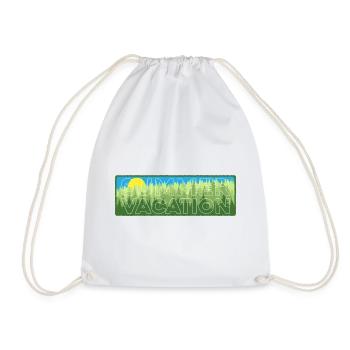Summer Vacation Hiking Outline - Drawstring Bag - white - Front