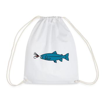 Vecteur de morsure de la truite à la mouche - Sac de sport léger - blanc - Devant