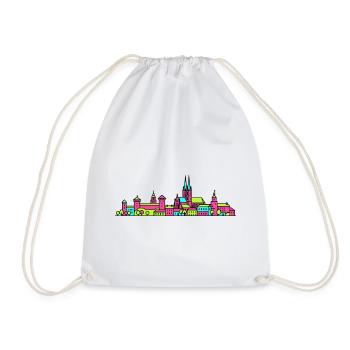Silhouette de la ville de Lublin Porte de Cracovie Art moderne - Sac de sport léger - blanc - Devant
