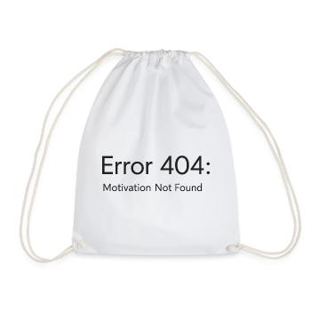 404 - Motivation non trouvée Design minimal de T-shirt - Sac de sport léger - blanc - Devant