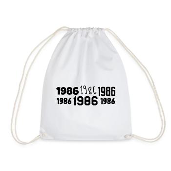 1986 - Awesome since 1986 - Drawstring Bag - white - Front