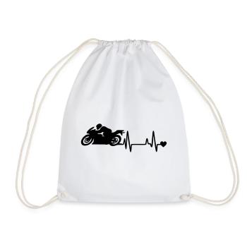 motocyclette - Sac de sport léger - blanc - Devant